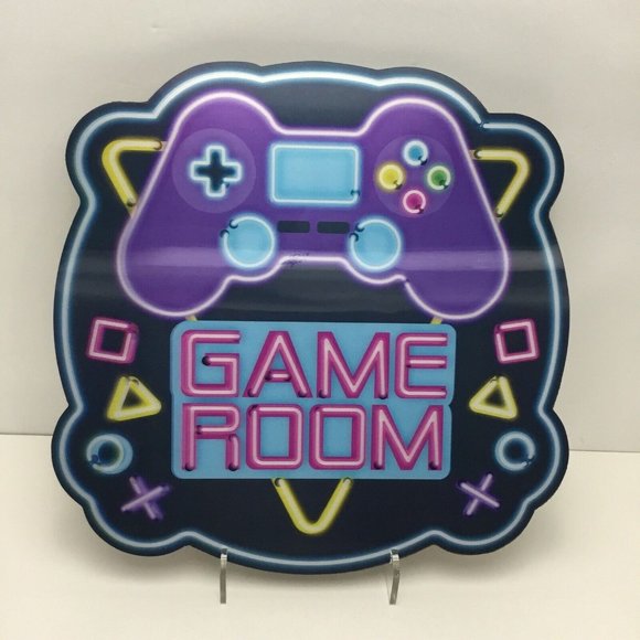Game Room Lenticular Sign Retro Home Decor 14” x 14” New - Picture 1 of 8